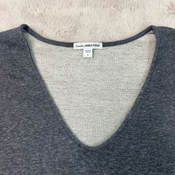 Standard James Perse Sweater Dress Womens Size 1 S-M Gray French Terry Sweatshir - Picture 3 of 10
